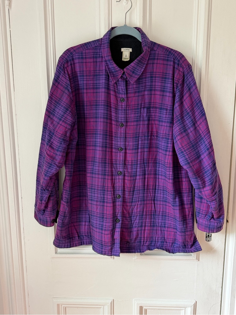 Women’s LL Bean Fleece Lined Flannel Shirt Jacket Size 1X